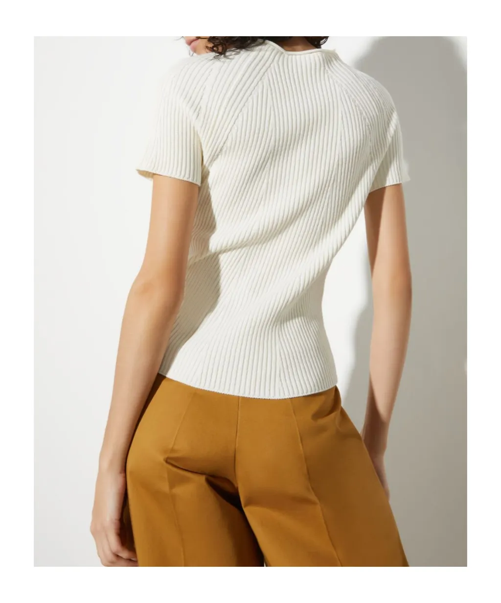 Ribbed-Knit T-Shirt