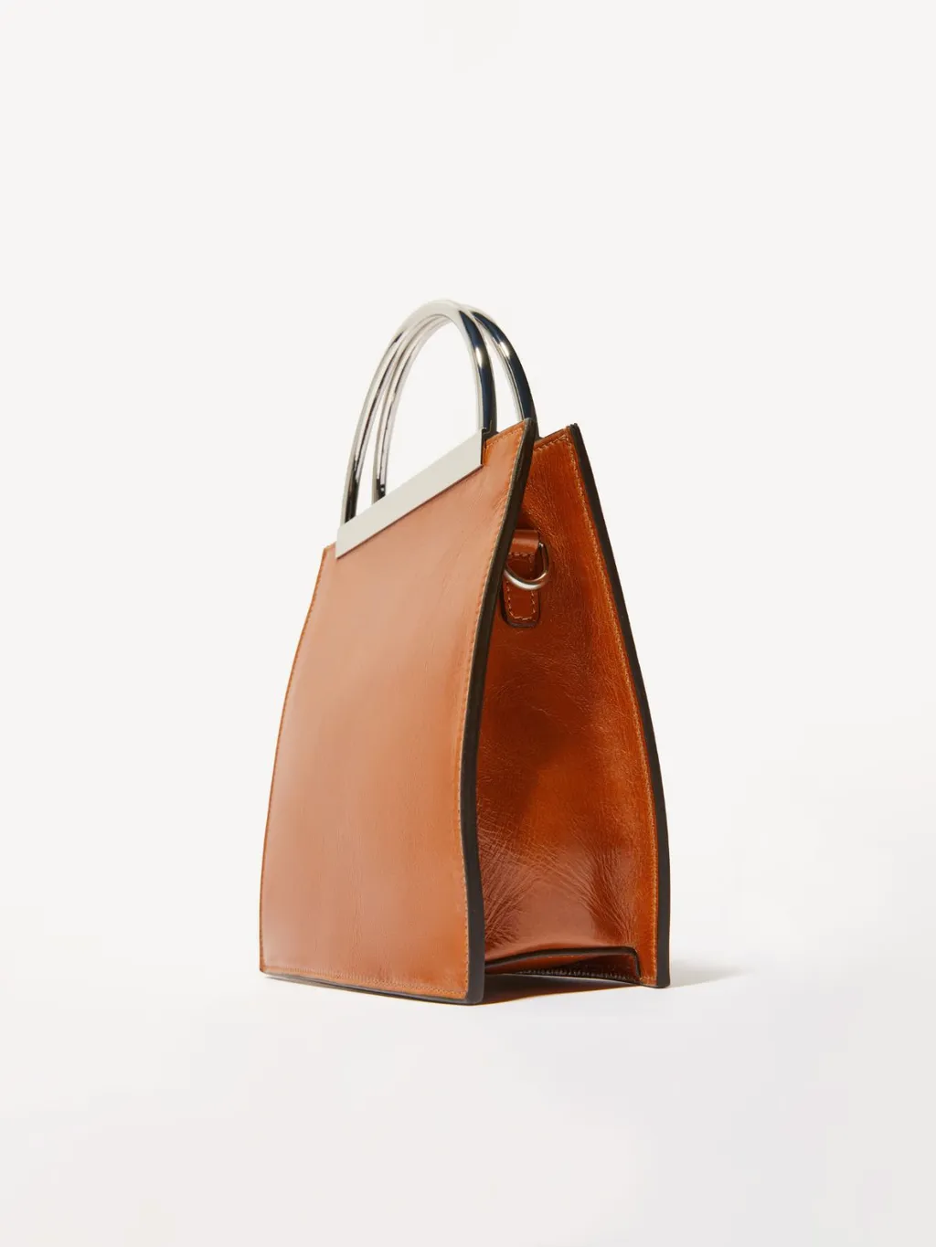 Leather Bag With Metal Handles