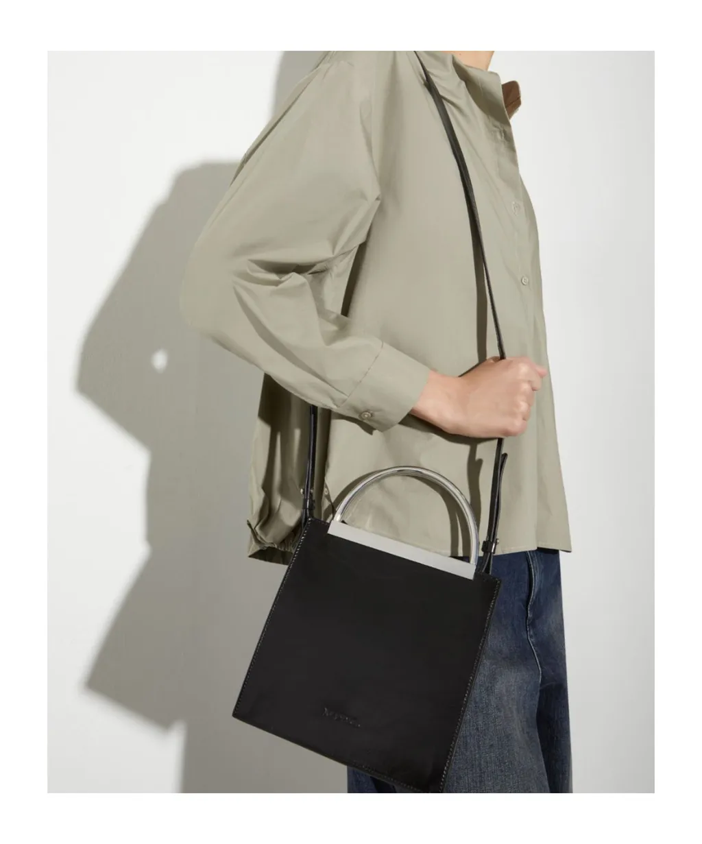 Leather Bag With Metal Handles