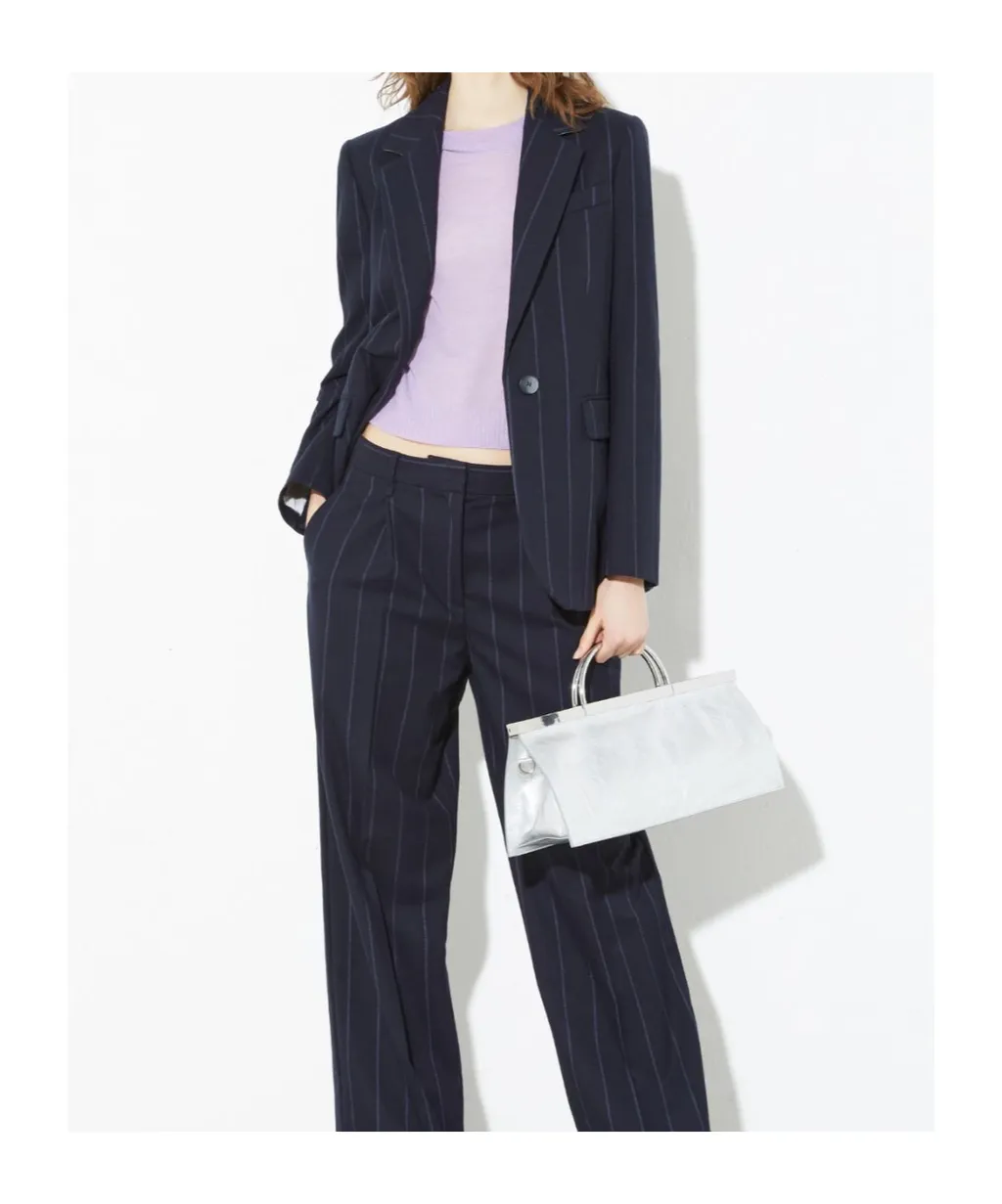 Pinstripe Flannel Suit Jacket