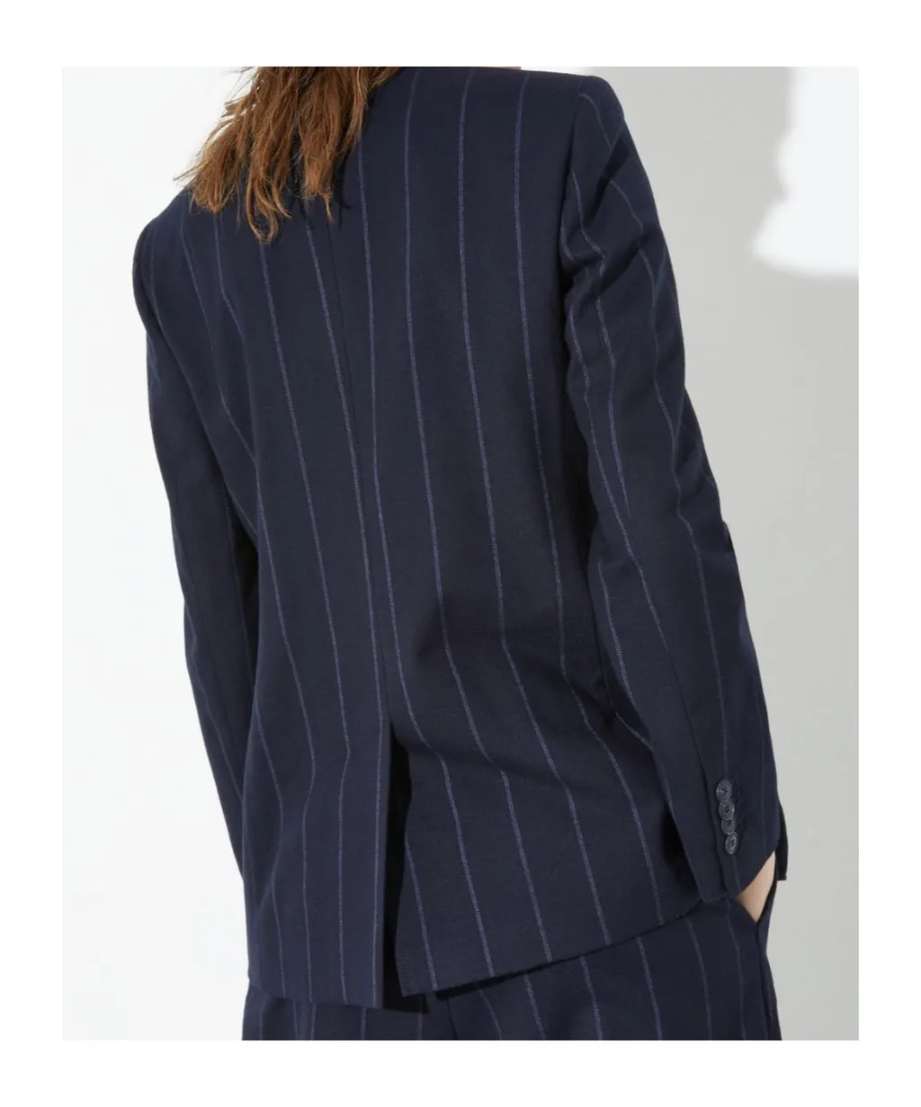 Pinstripe Flannel Suit Jacket