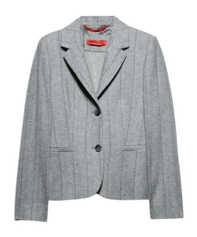Long-Sleeved Flannel Suit Jacket