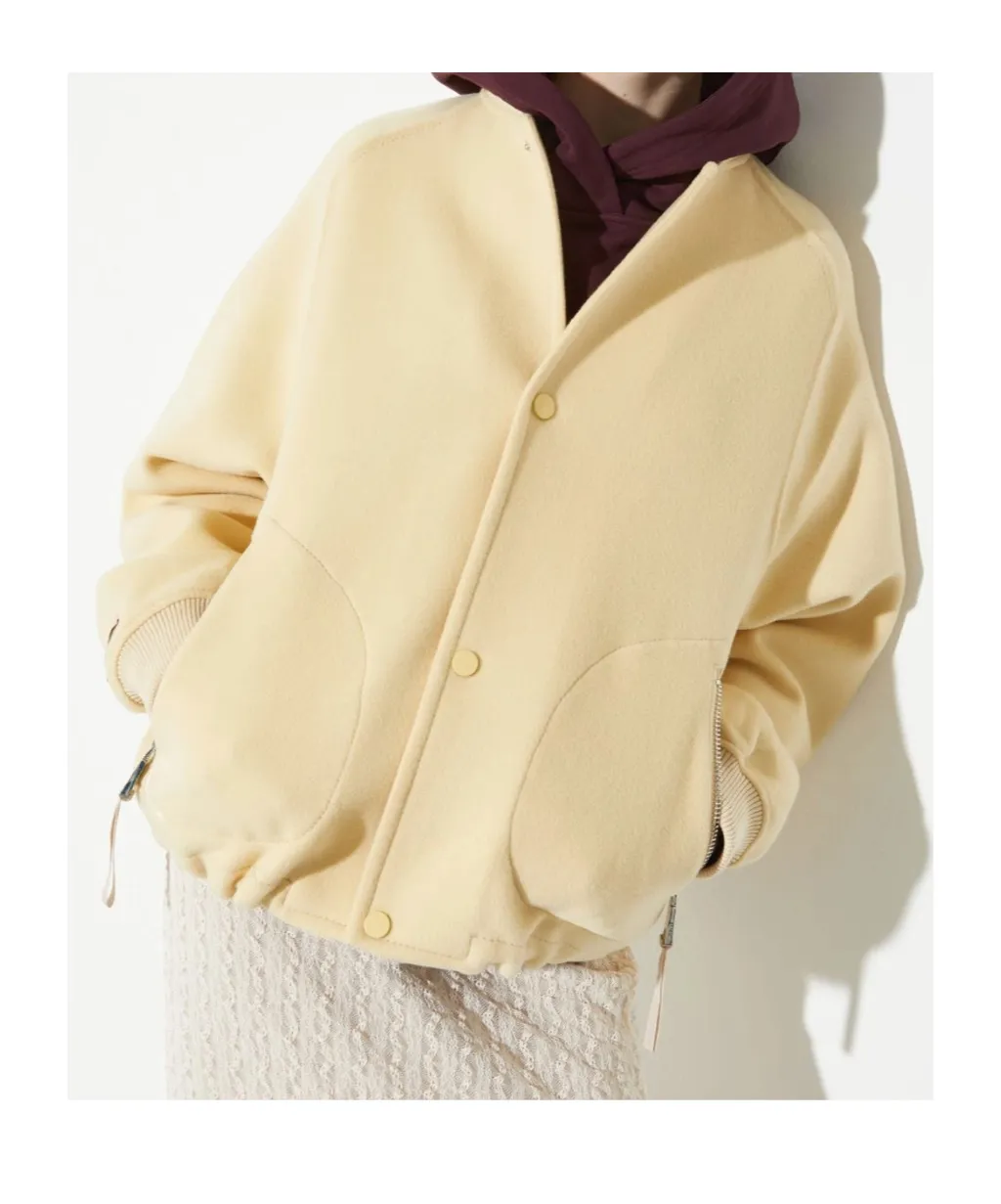Double-Layer Wool Bomber Jacket