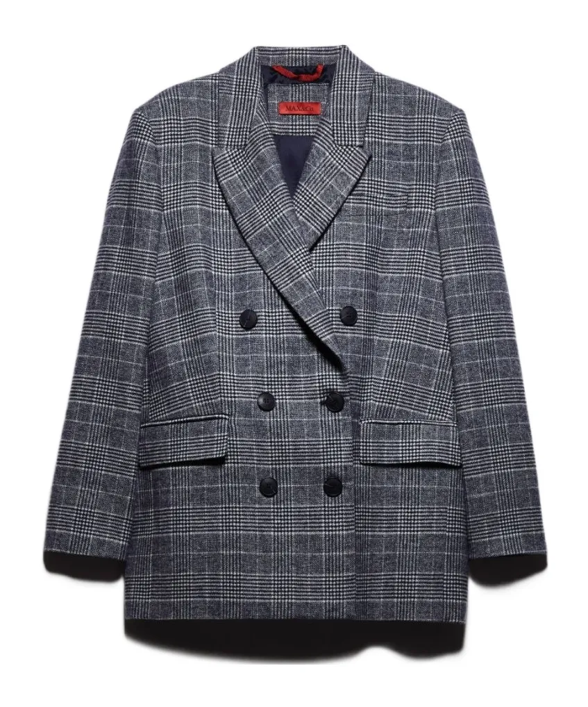 Double-Breasted Flannel Suit Jacket
