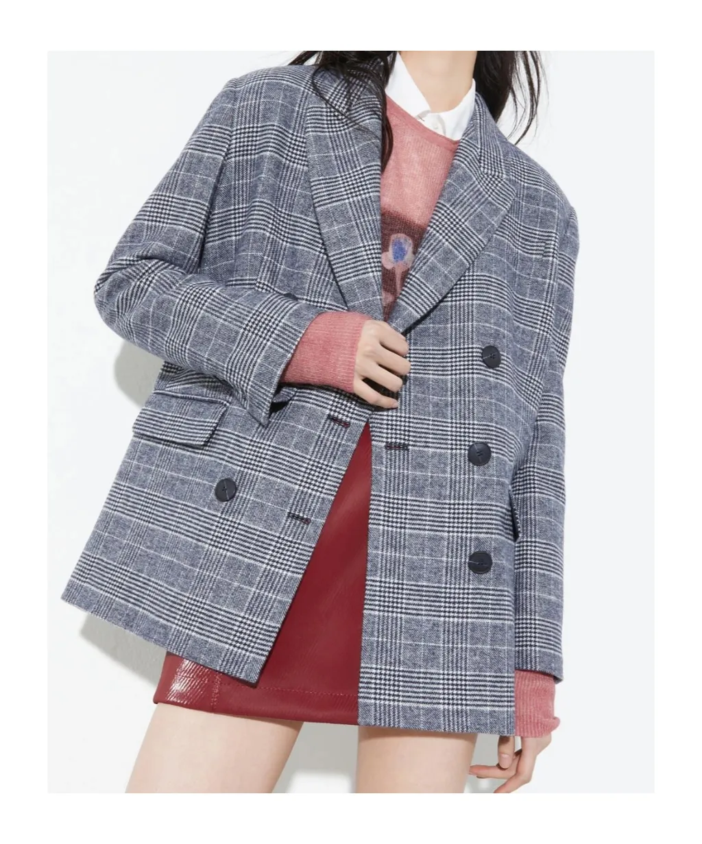 Double-Breasted Flannel Suit Jacket