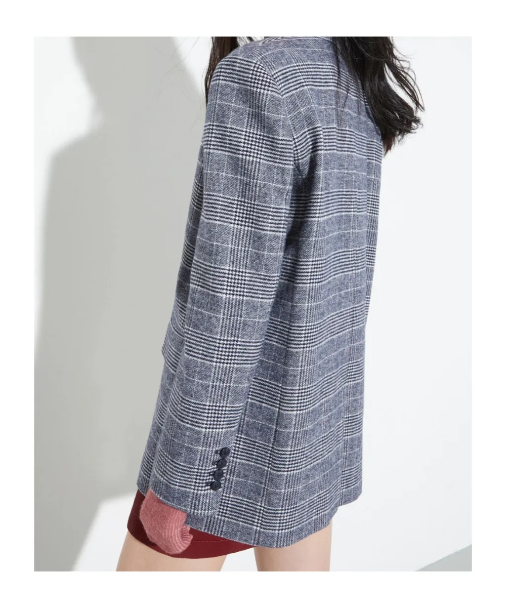 Double-Breasted Flannel Suit Jacket