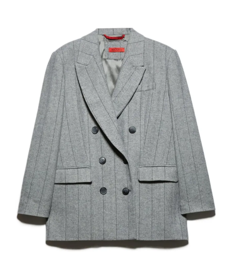 Double-Breasted Flannel Suit Jacket