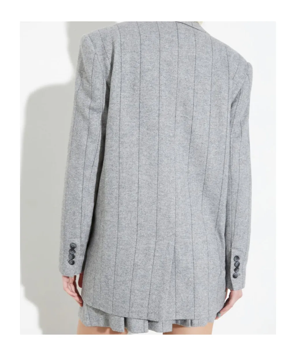 Double-Breasted Flannel Suit Jacket