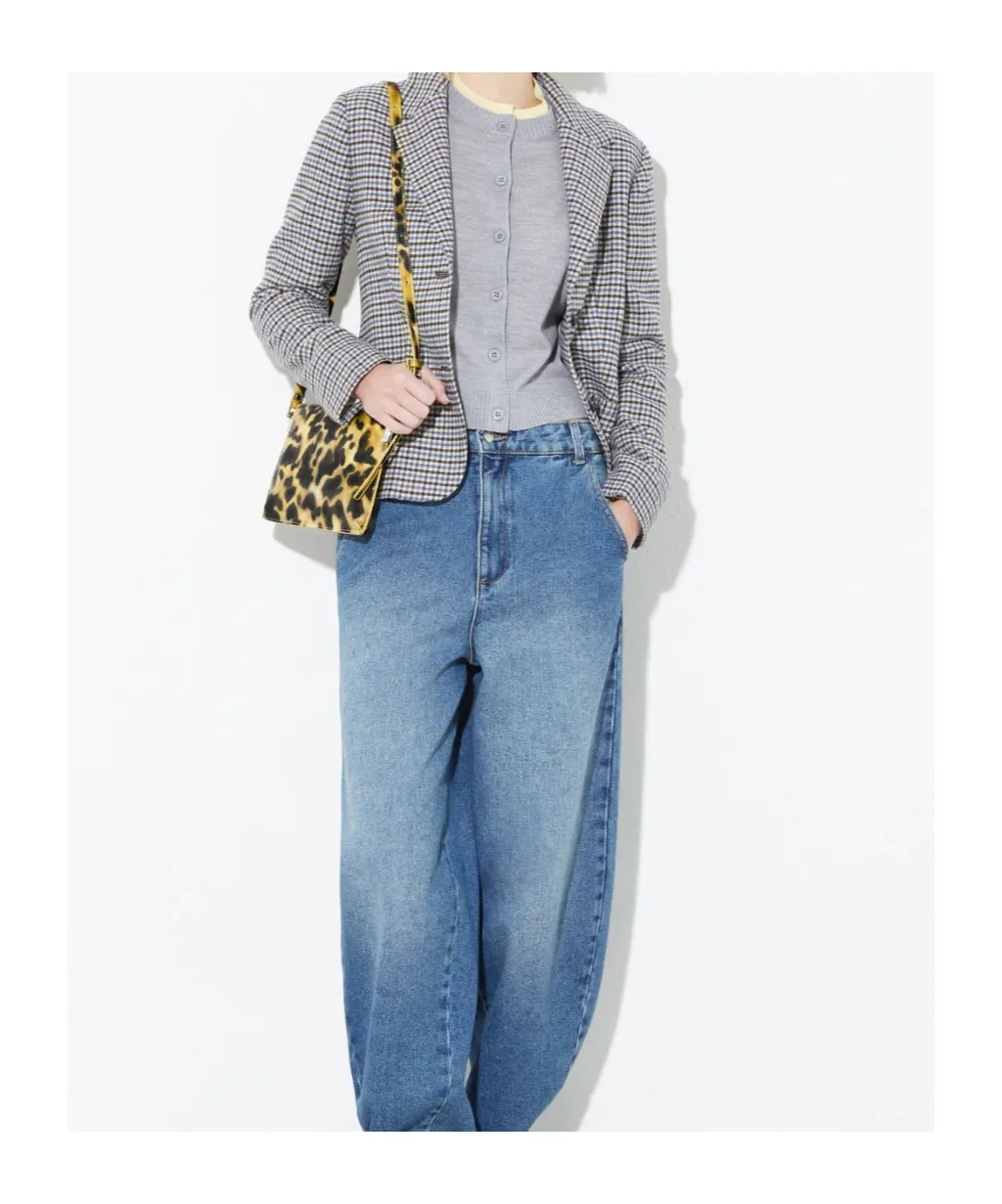 Long-Sleeved Flannel Suit Jacket