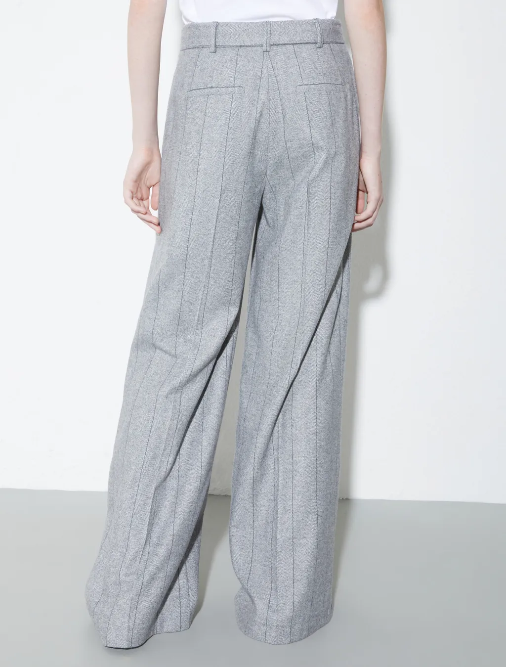 Wool Wide-Leg Casual Pants