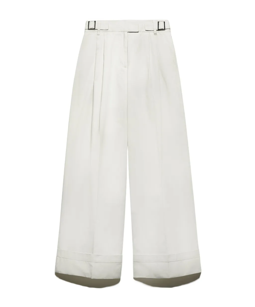 Wide-Leg Brushed Casual Pants