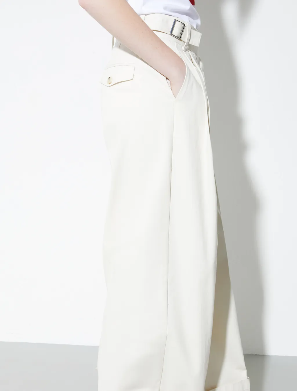 Wide-Leg Brushed Casual Pants