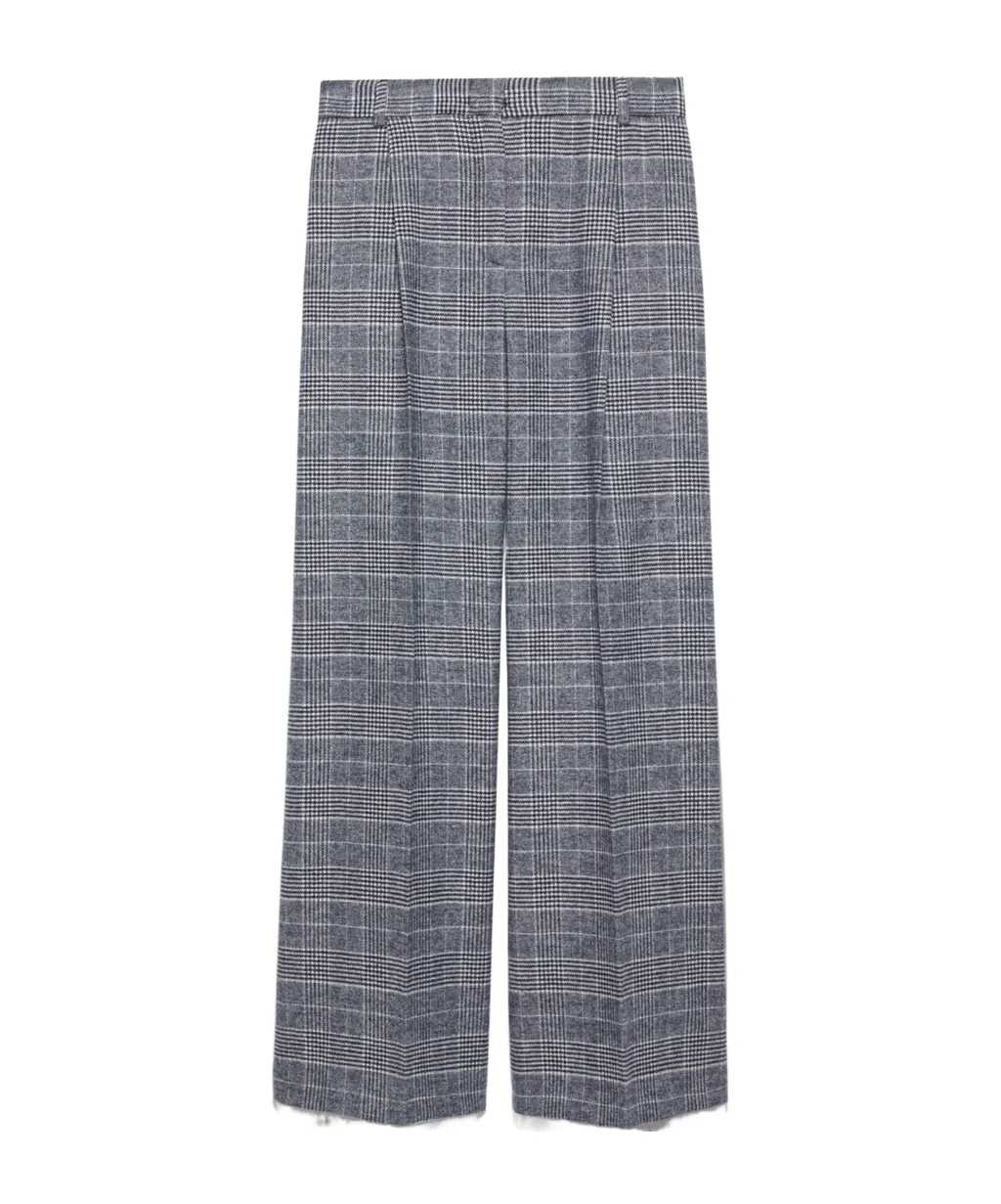 Wide-Leg Wool Casual Pants