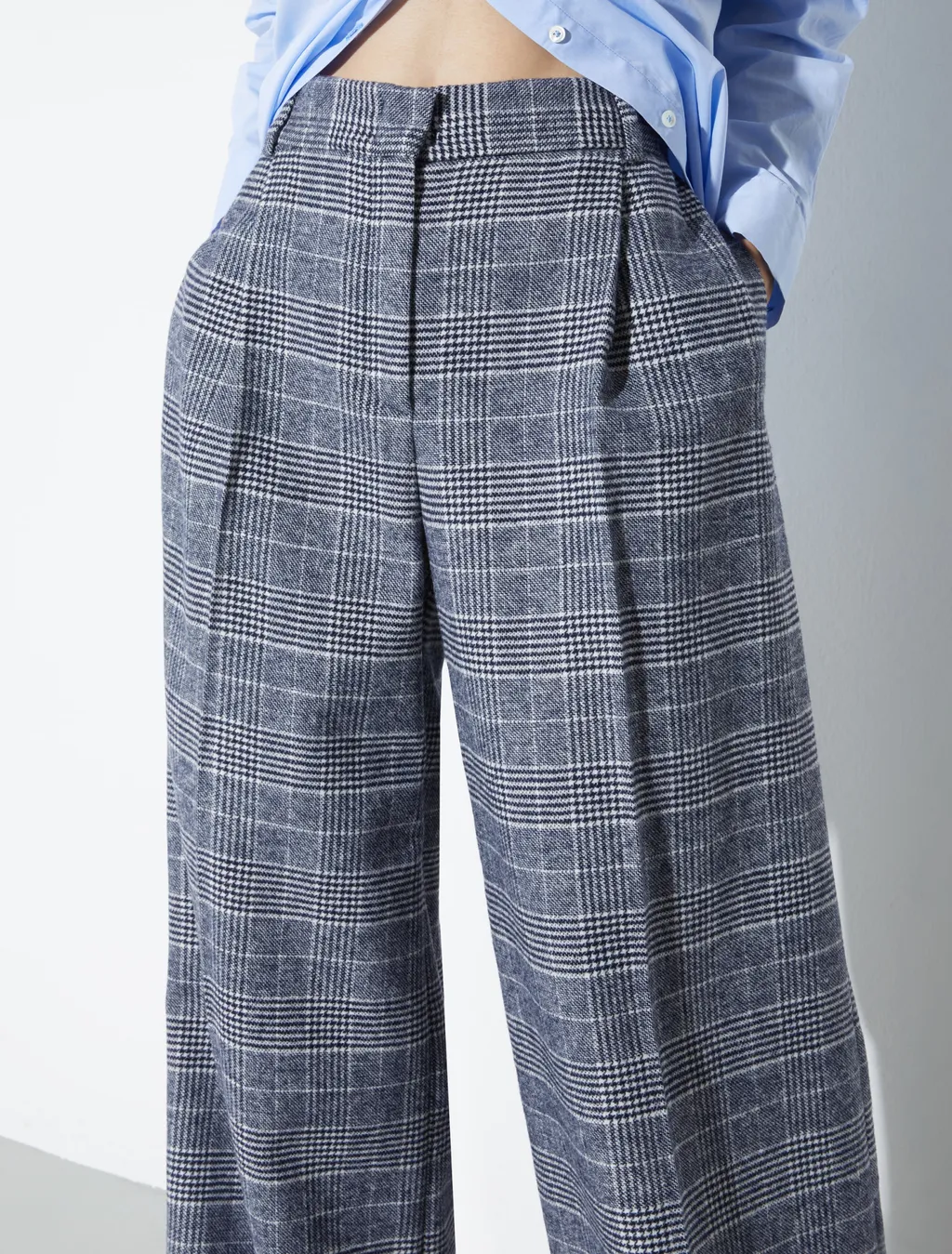 Wide-Leg Wool Casual Pants