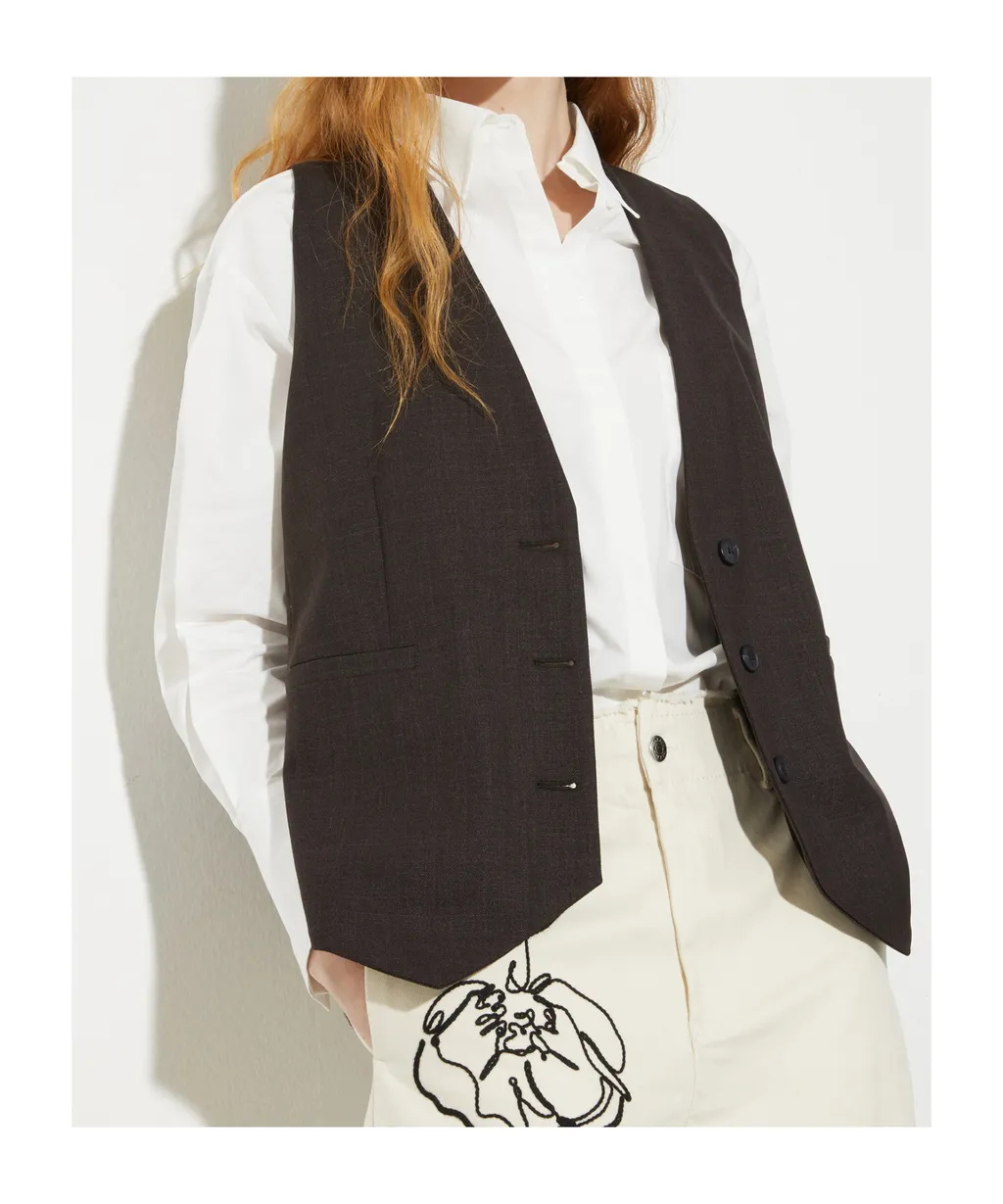 Wool Sleeveless Vest