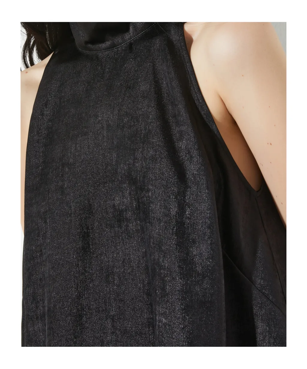 Laminated Suspender Mini Dress
