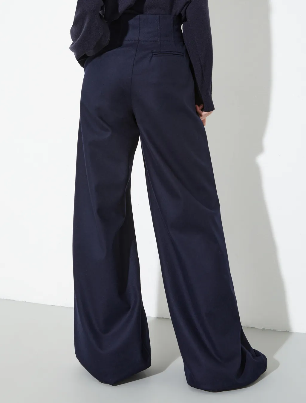 Wide-Leg Wool Casual Pants
