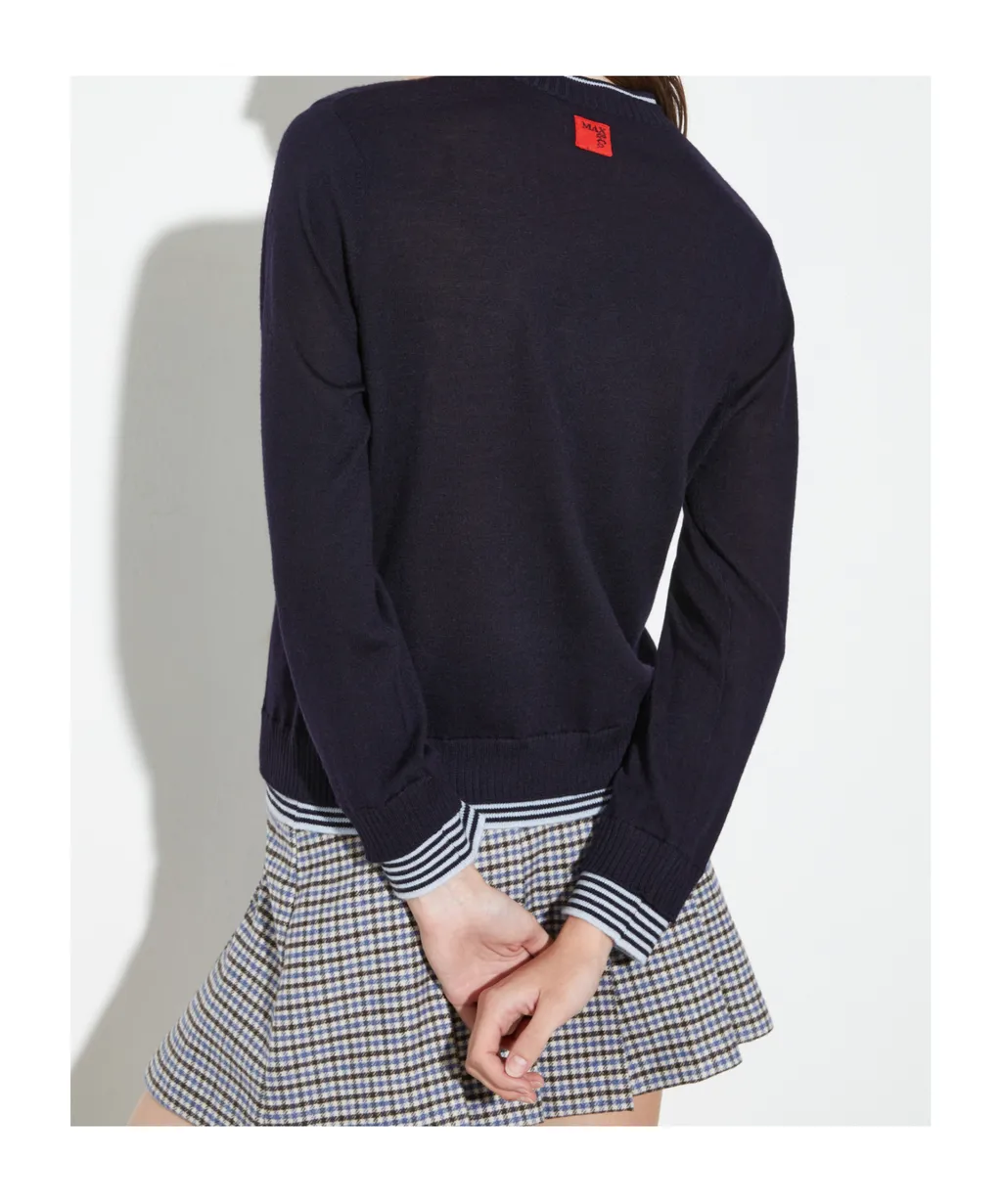 Long-Sleeved Wool Knit Sweater