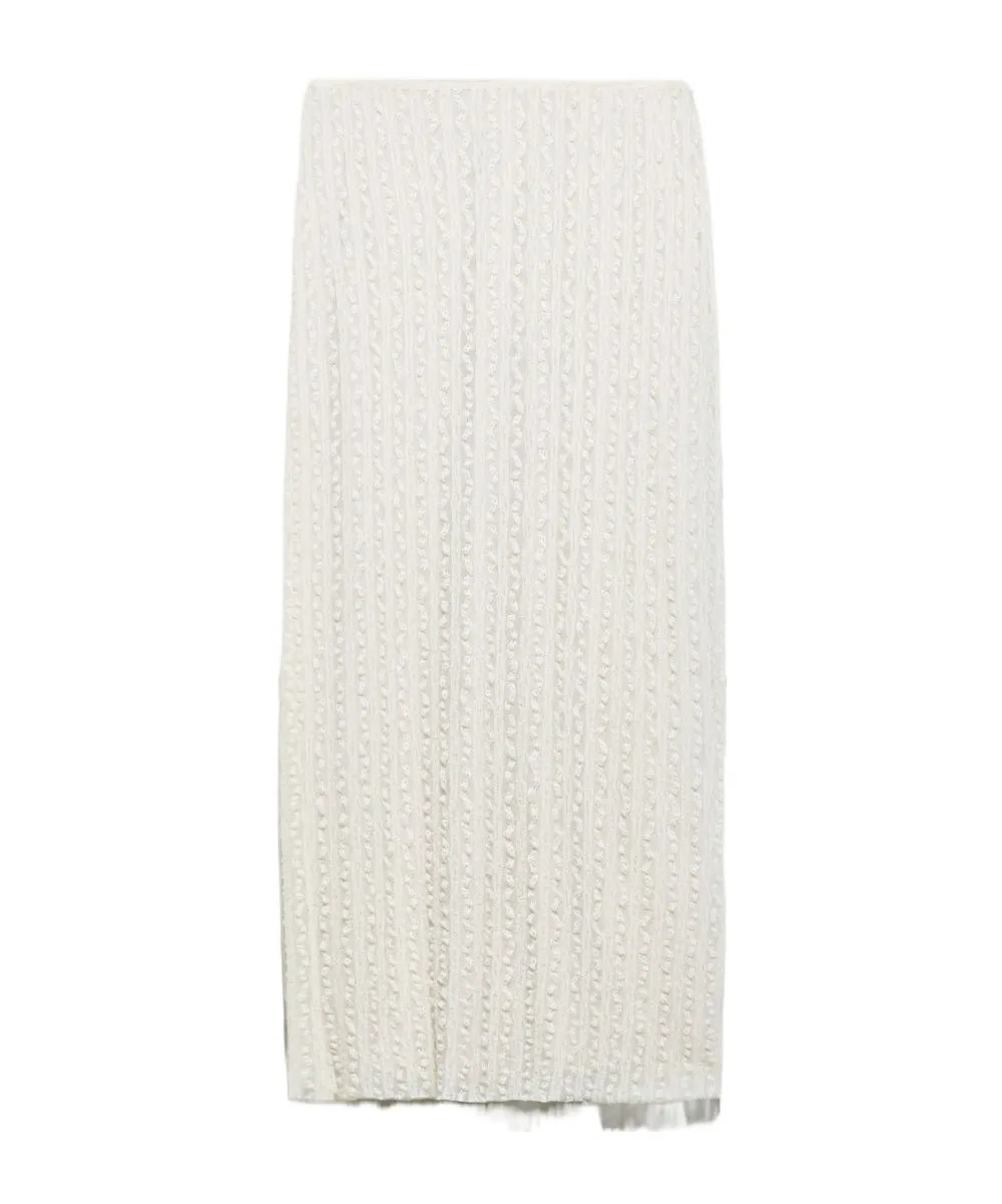 Lace Jersey Midi Skirt