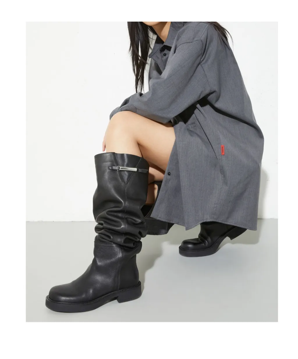 Round-Toe Knee-High Boots