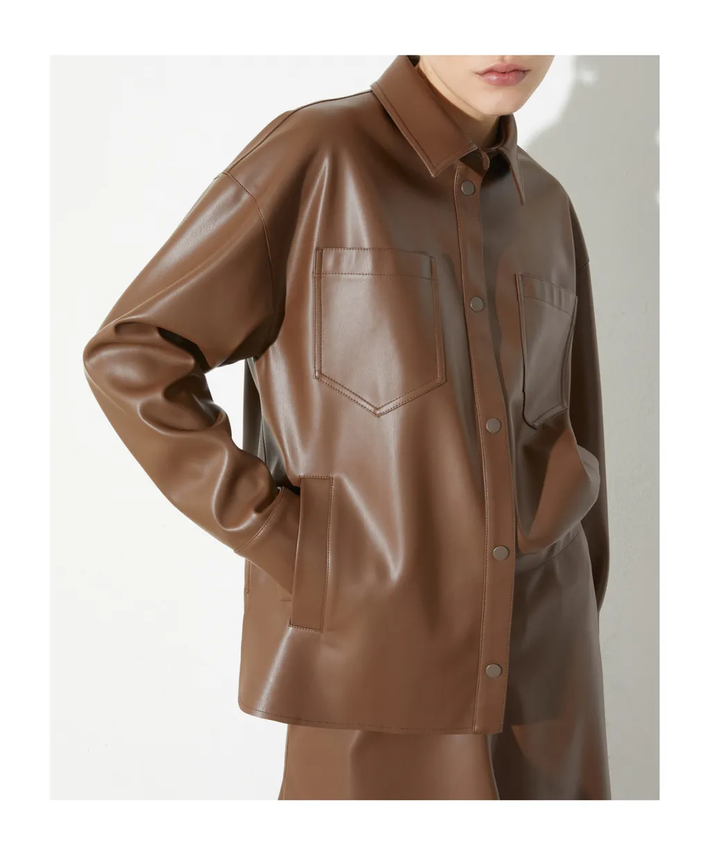 Coated-Jersey Shacket