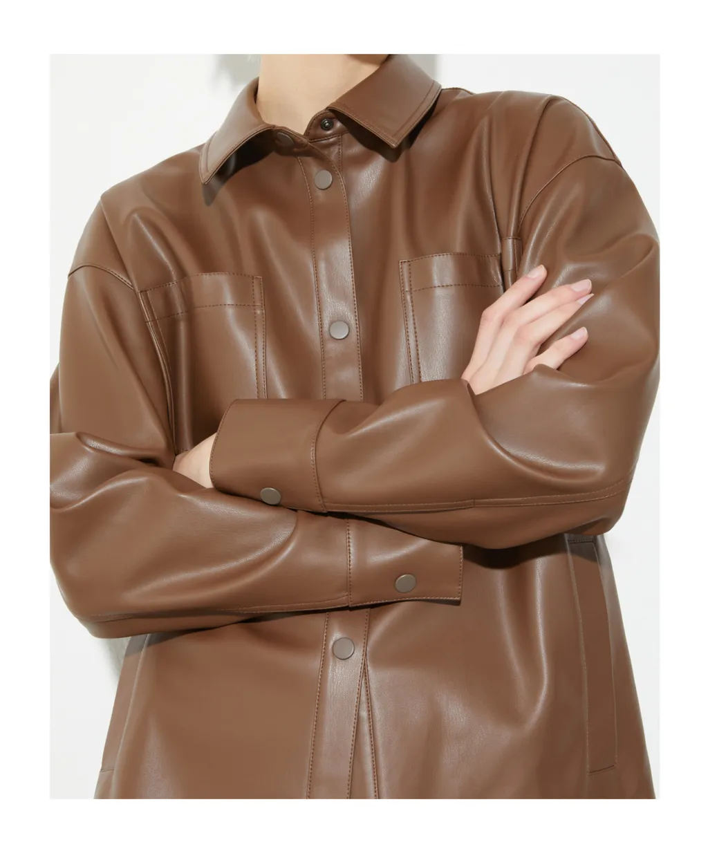 Coated-Jersey Shacket