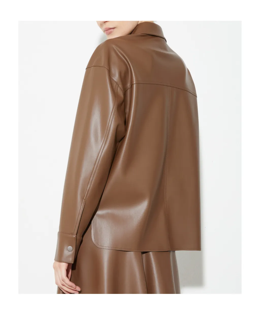 Coated-Jersey Shacket