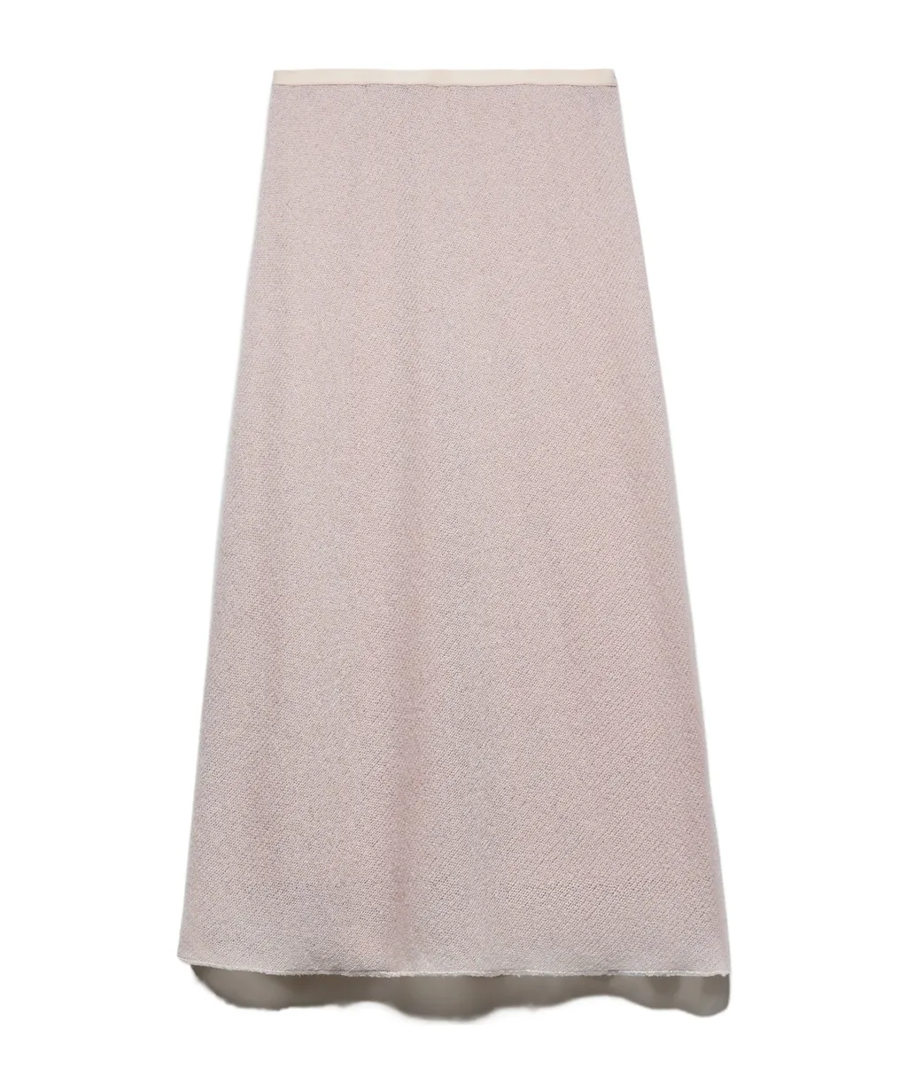 Wool Tulle Midi Skirt