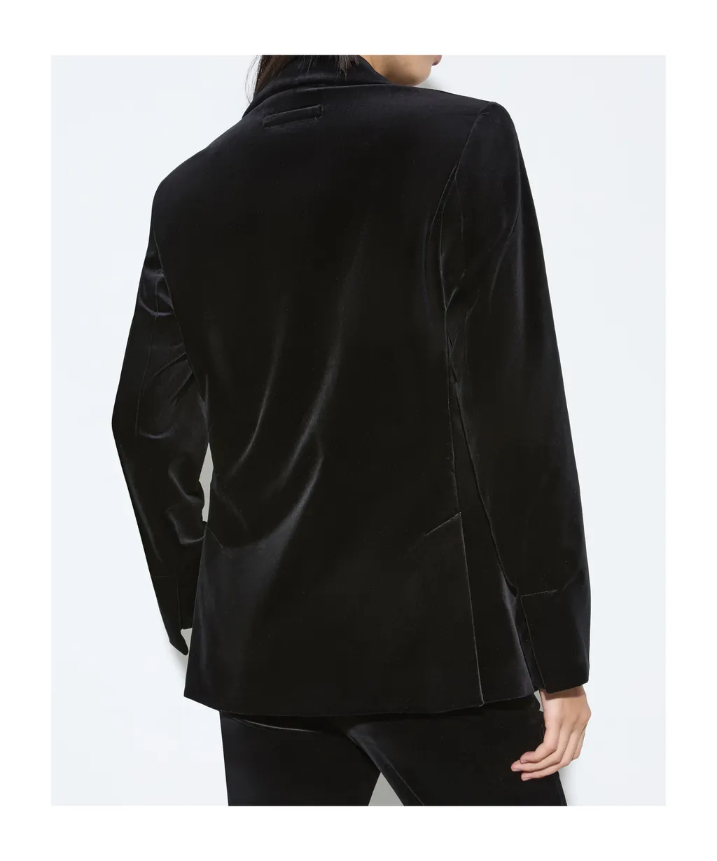 Double-Breasted Blazer In Velvet