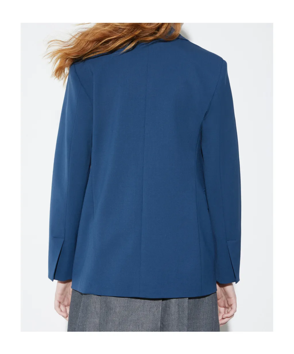 Double-Breasted Gabardine Blazer
