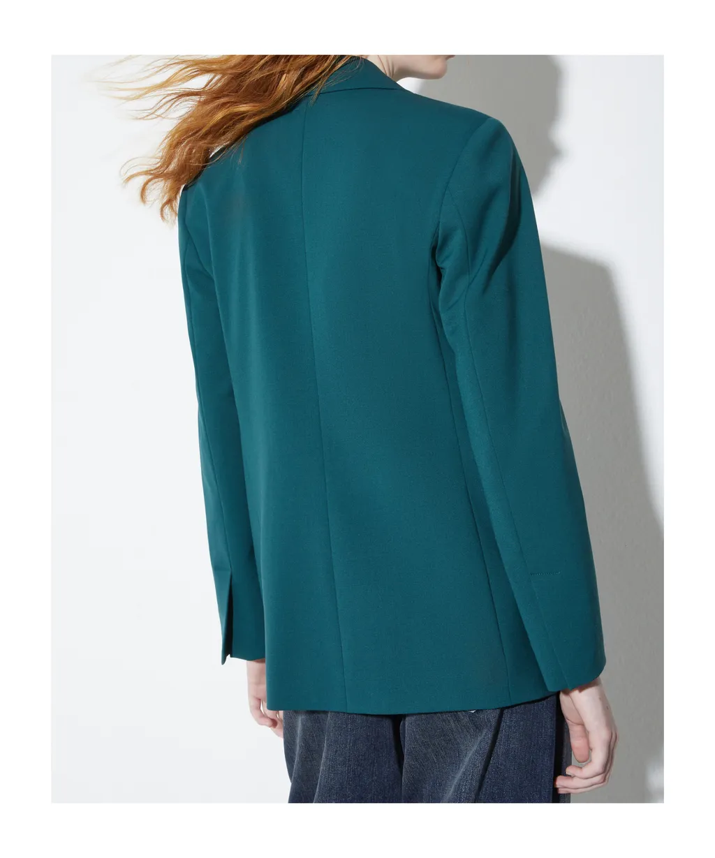Double-Breasted Gabardine Blazer