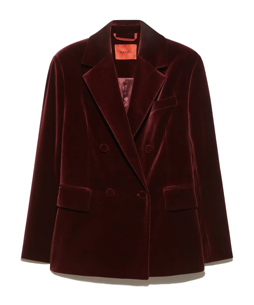 Double-Breasted Blazer In Velvet