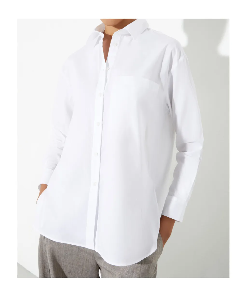 Loose-Fitting Poplin Shirt