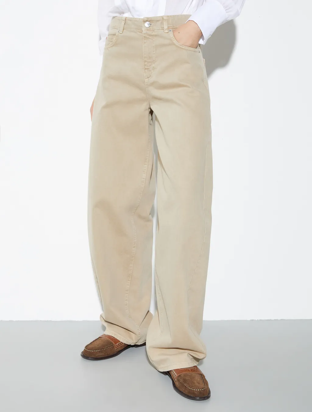 Barrel Leg Drill Trousers