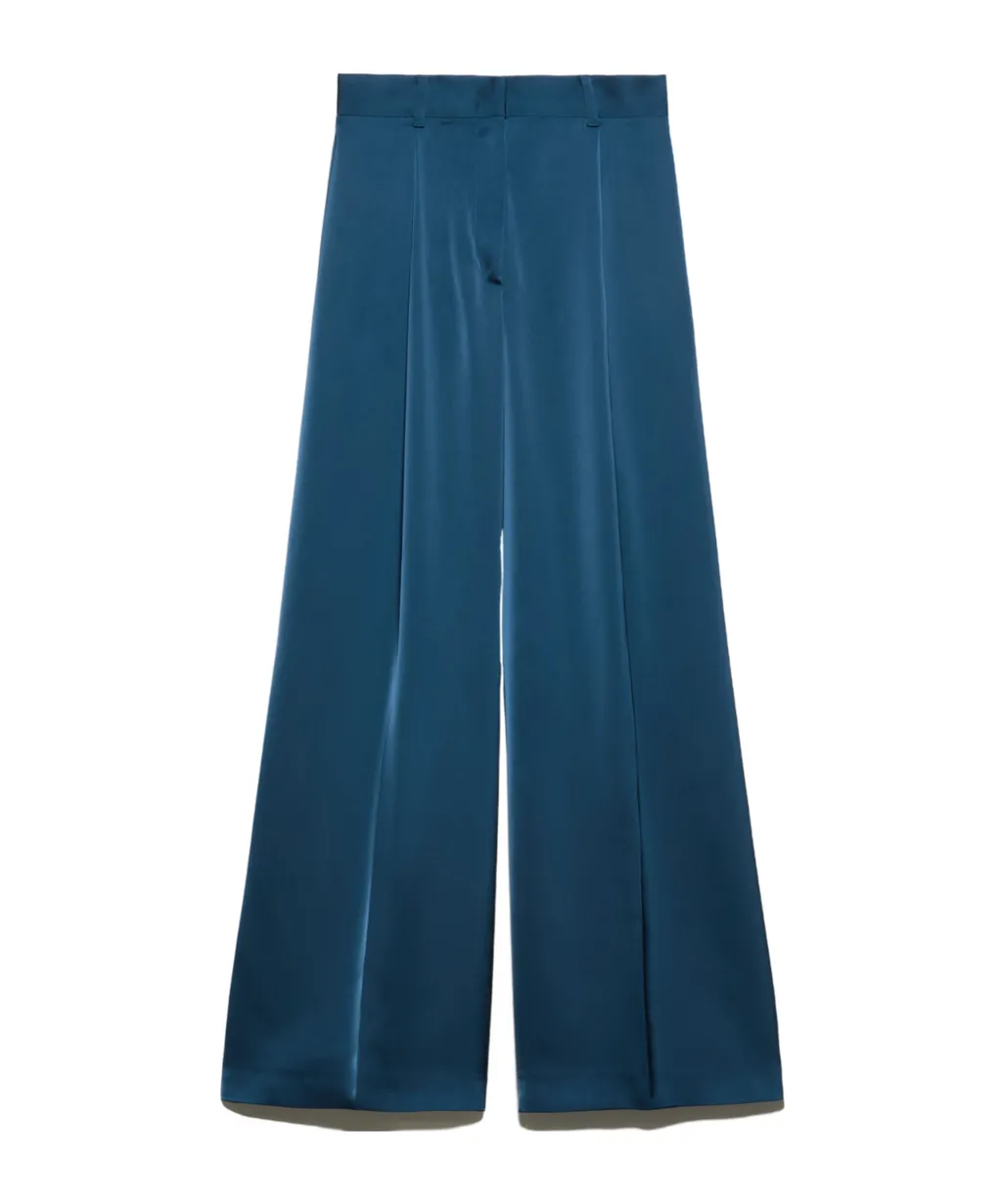 Flowing Satin Wide-Leg Trousers