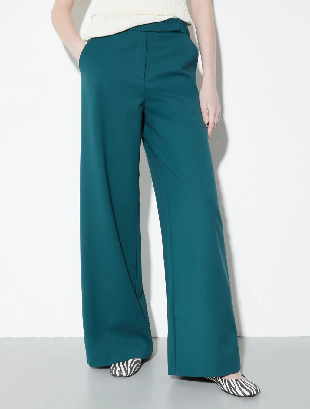 Wide-Fit Gabardine Trousers