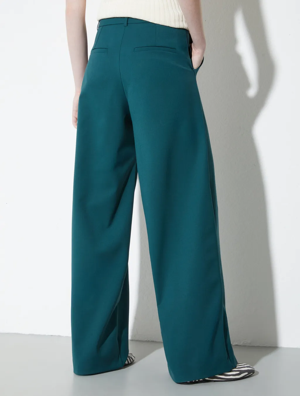 Wide-Fit Gabardine Trousers