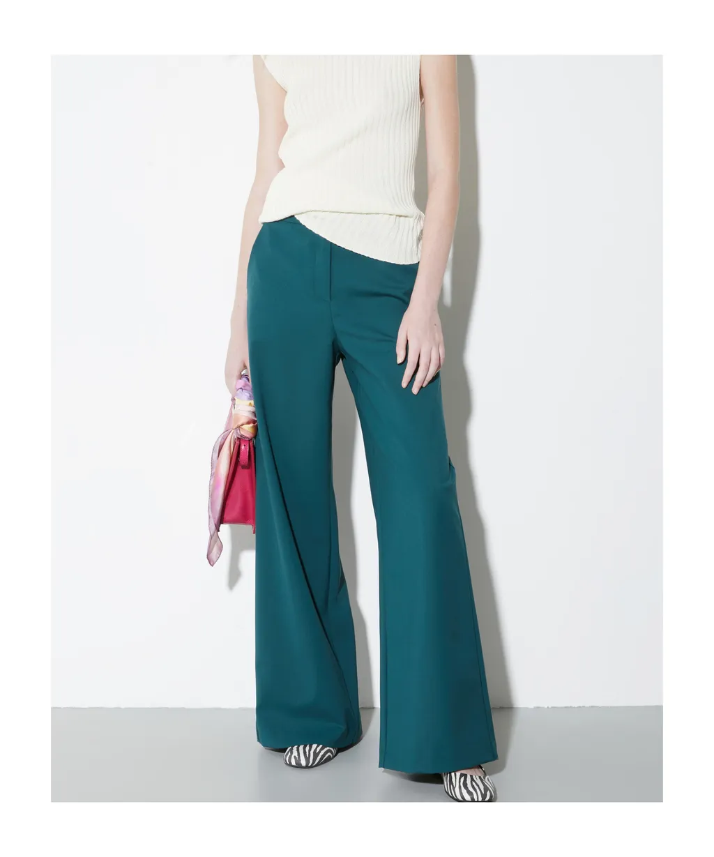 Wide-Fit Gabardine Trousers