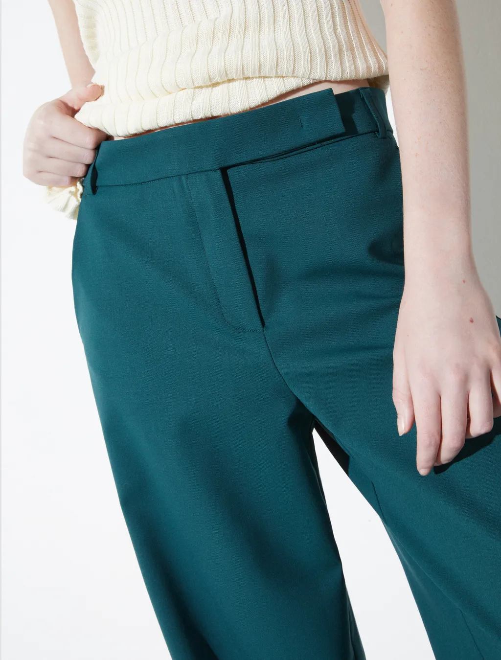 Wide-Fit Gabardine Trousers