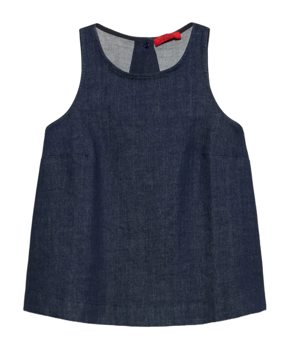 Slit Denim Top