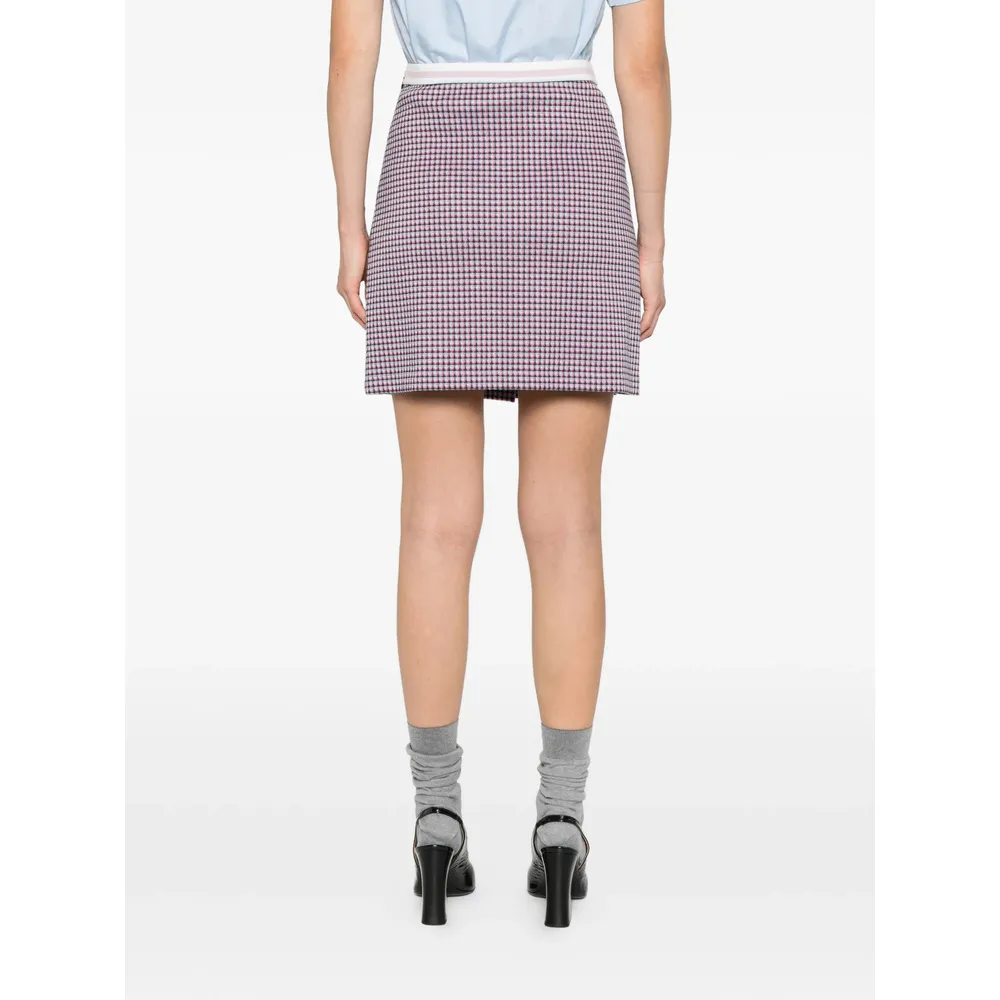 Check-Patten Pleated Skirt