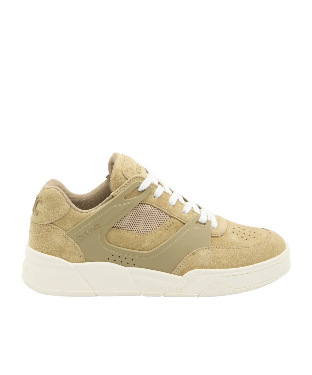 Celine Trainer Ct-09 Low Lace-Up Sneaker In Suede Calfskin And Mesh