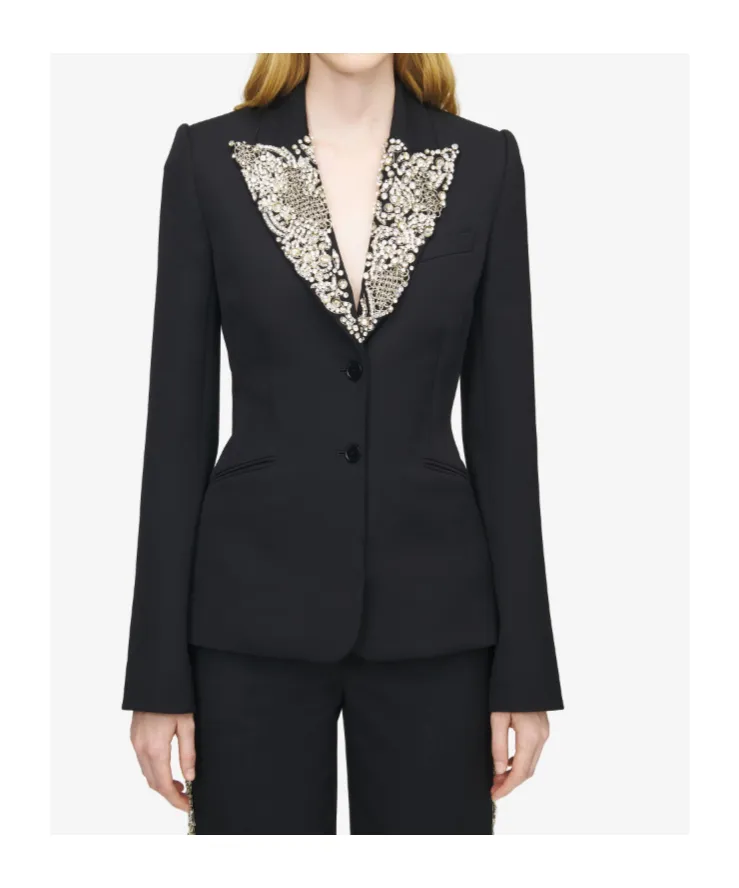 Alexander Mcqueen Chain Mail Embroidery Single-Breasted Jacket