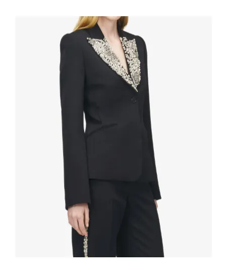 Alexander Mcqueen Chain Mail Embroidery Single-Breasted Jacket