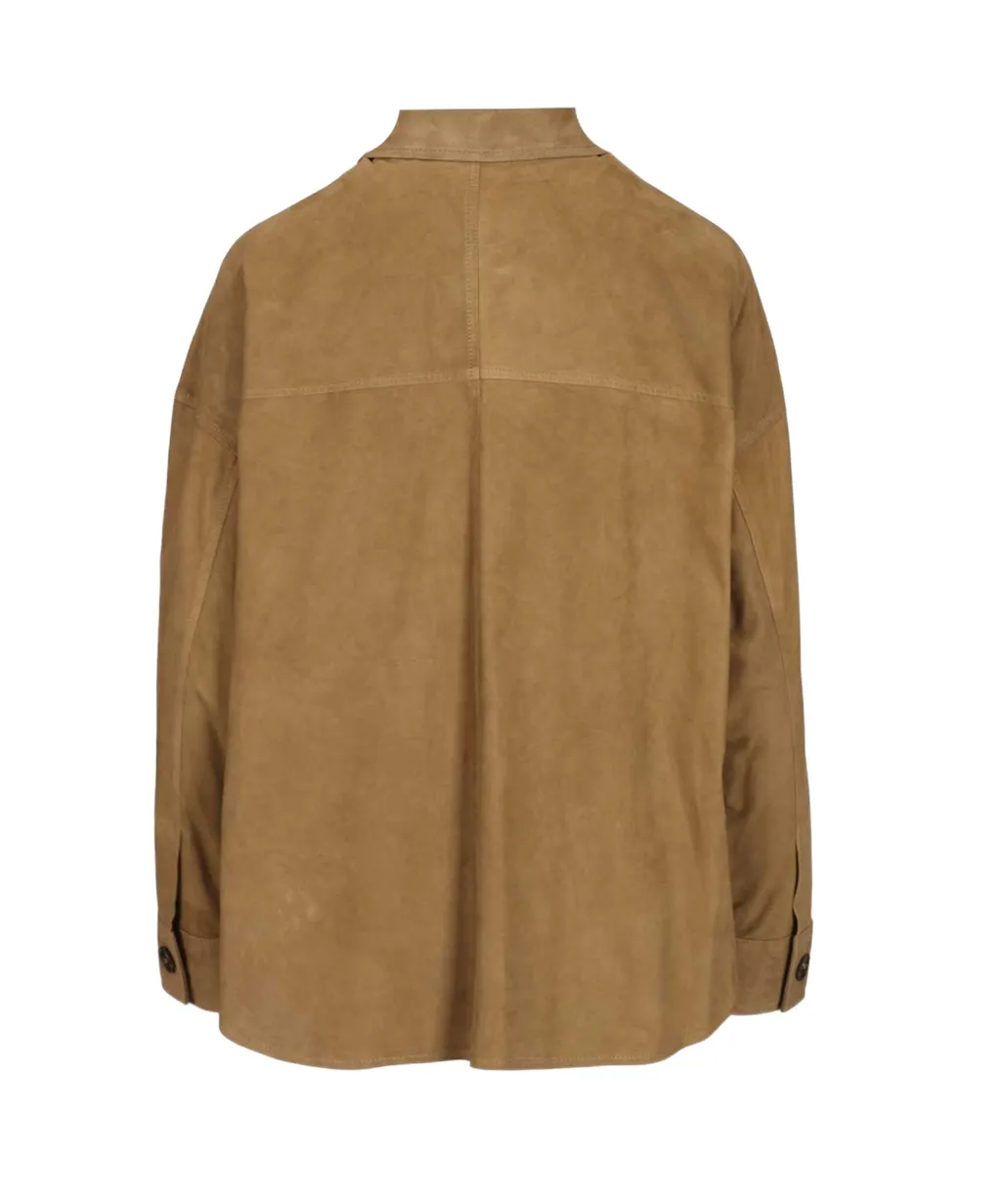 Long-Sleeved Leather Jacket