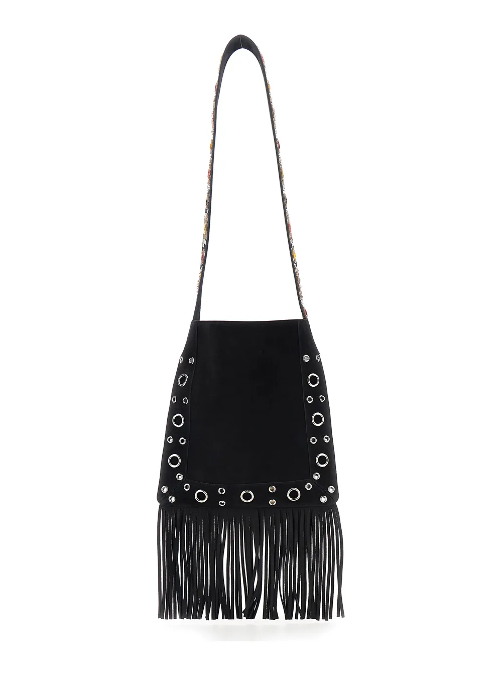 Valentino Garavani NellcÔTe Embroidered Shoulder Bag With Fringes