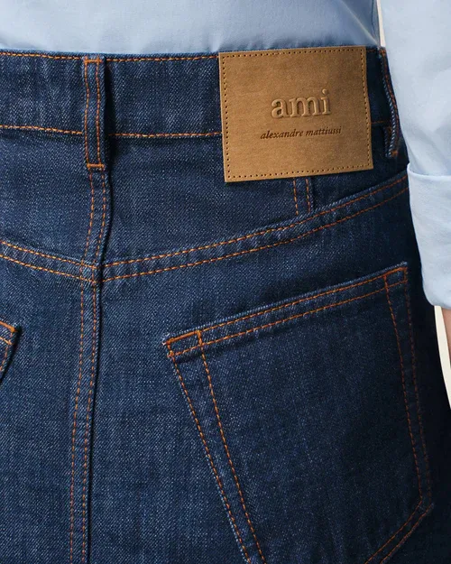 Ami Denim High-Waist Skirt