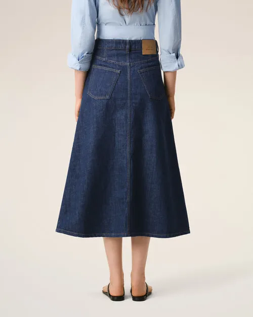 Ami Denim High-Waist Skirt