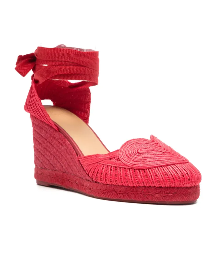 Straw-Woven Wedge Heels