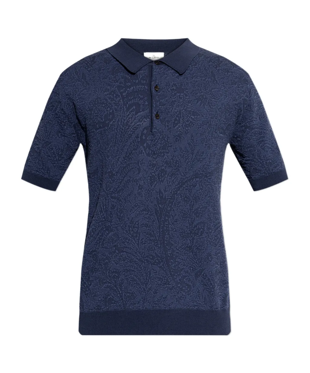 Etro Textured Knit Polo Shirt